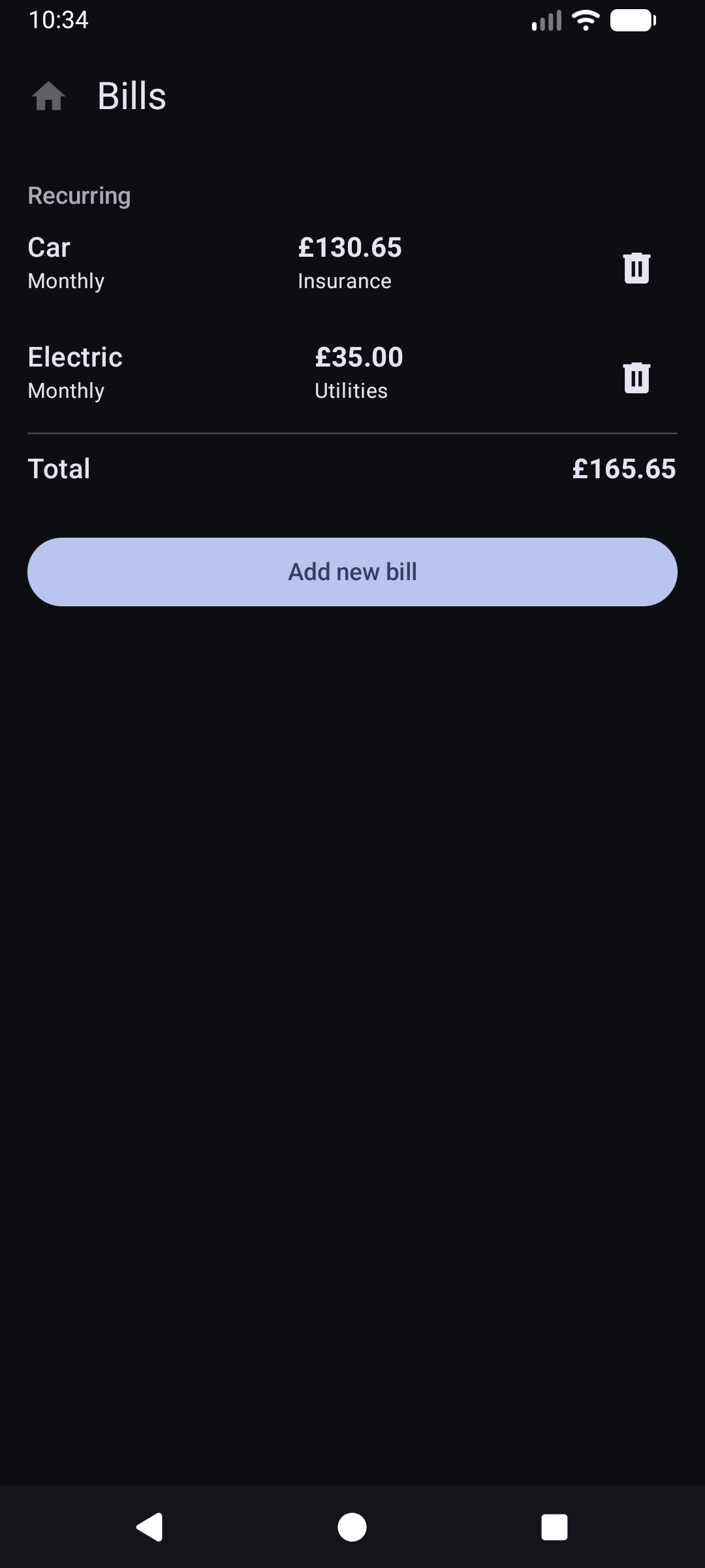 Bill-Keeper App Screenshot